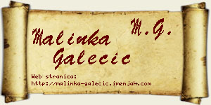 Malinka Galečić vizit kartica